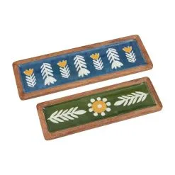 Mud Pie Floral Enamel Tray Set
