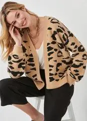 Honeysuckle Rose Boutique Brittany Oversized Leopard Cardigan