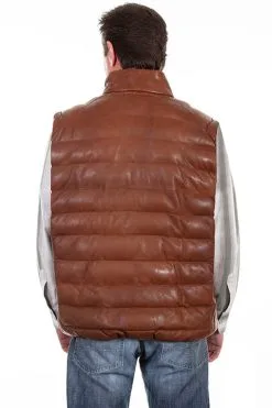 Men's Scully Ribbed Leather Vest -Skirt Sales Store 619 bk preview