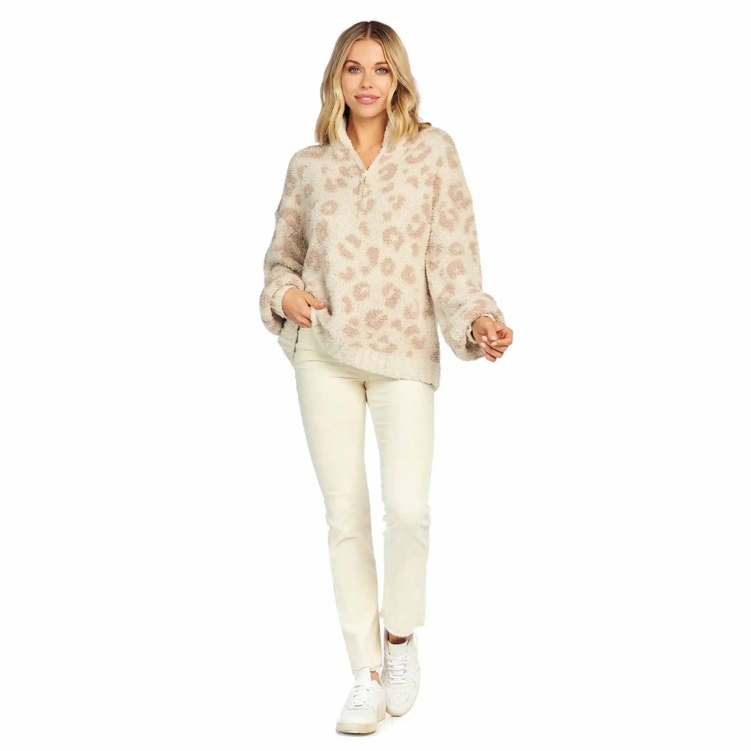 Mud Pie Penelope Leopard Pullover-taupe 3 Mud Pie Penelope Leopard Pullover-taupe