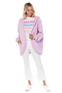 Mud Pie Stiles Cocoon Hoodie-Lavender