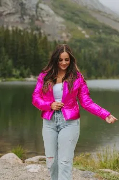 Buddy Love Addison Metallic Puffer-Electric