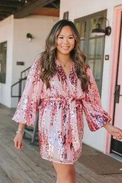 Buddy Love Adeline Sequin Short Wrap Dress - Unforgettable
