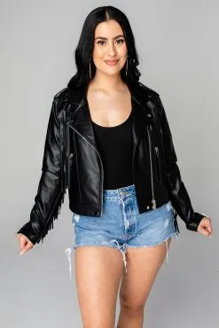 Buddy Love Francesca Fringe Jacket-Black