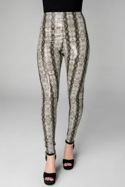 Buddy Love Mila Black Snake Vegan Leather Leggings