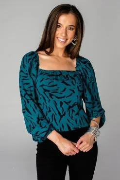 Buddy Love Bailey Smocked Top-Juniper