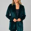 Buddy Love Heff Crushed Velvet Blazer Dark Forest