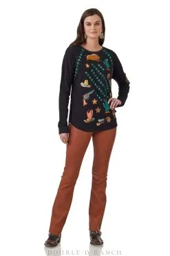 Double D Ranchwear Down Tejas Way Top-Black