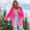 Buddy Love Dutton Fringe Jacket-Bubble Gum