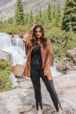 Buddy Love Dutton Fringe Jacket-Cocoa
