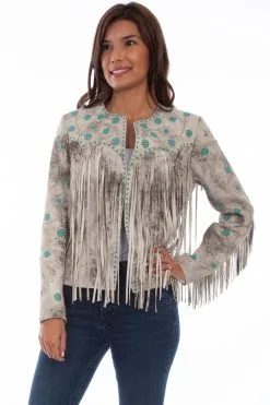 Scully Vintage Cream Fringe Jacket
