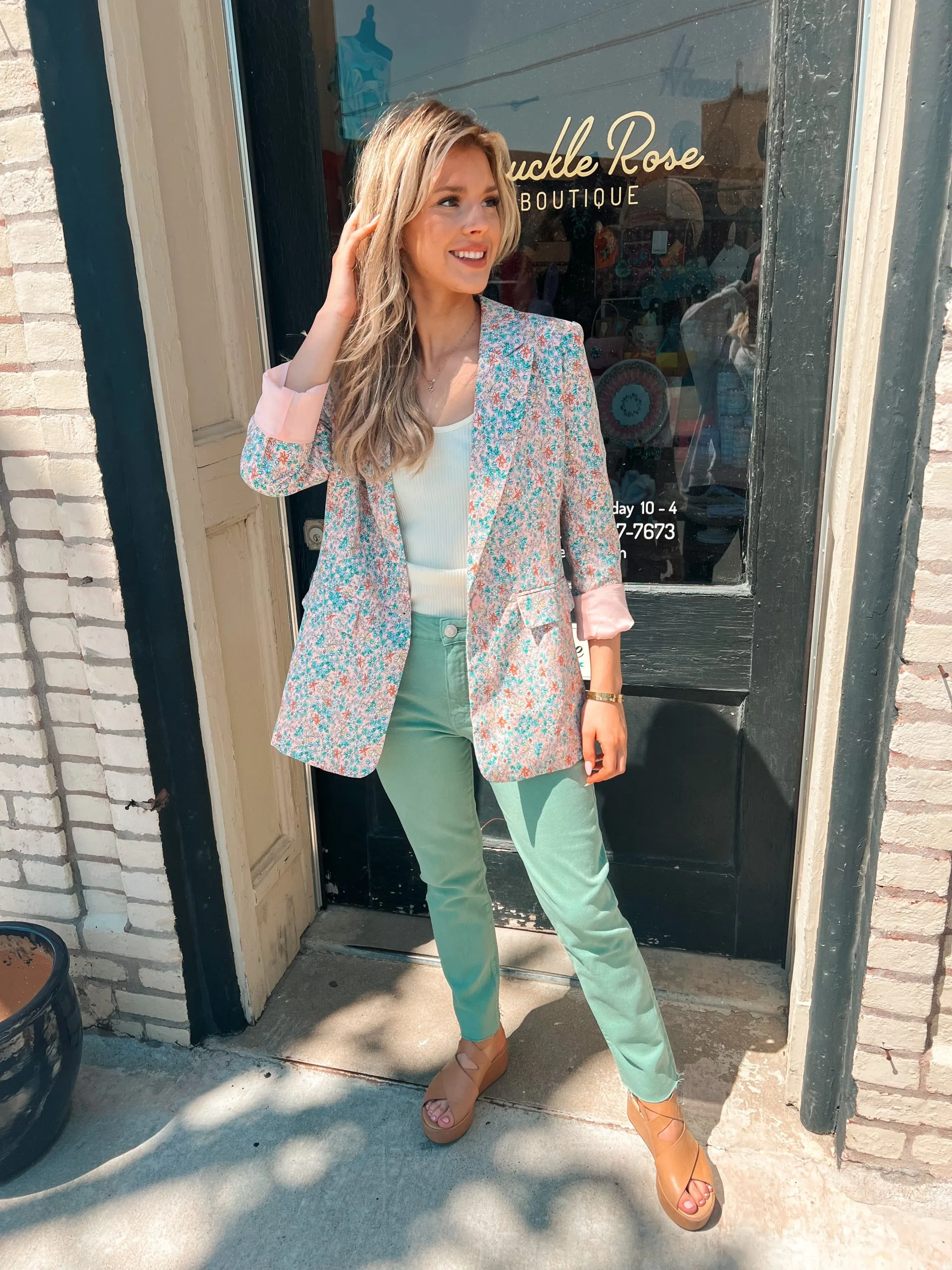 Honeysuckle Rose Boutique Gardenia Blazer 4 Honeysuckle Rose Boutique Gardenia Blazer - Image 3