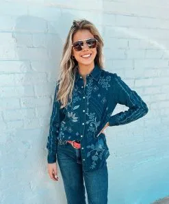 Johnny Was Willow Button Down Shirt