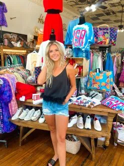 Honeysuckle Rose Boutique Stockyard Sweetie Feather Tank -Skirt Sales Store IMG 4390