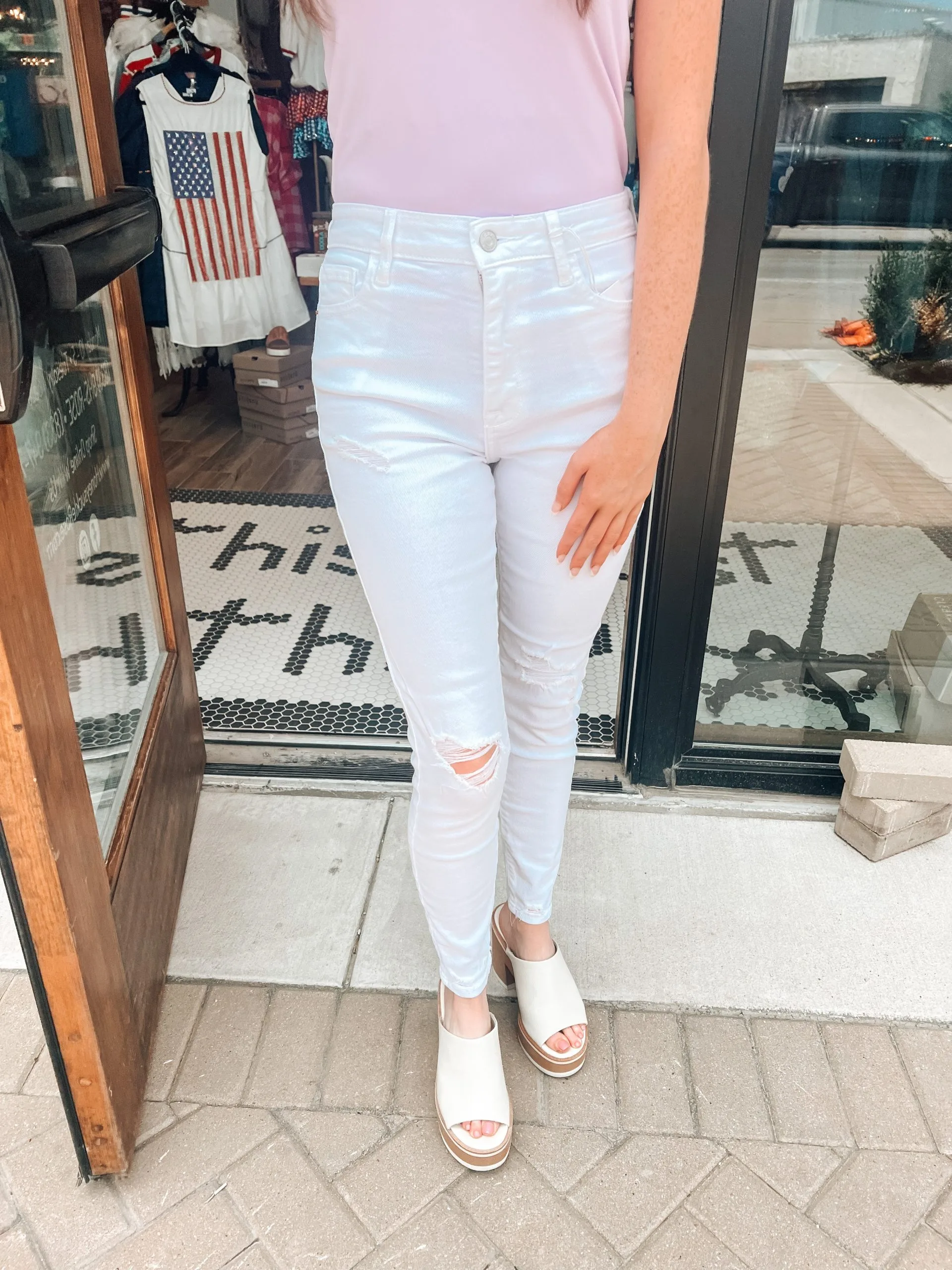 Honeysuckle Rose Boutique Alex White Skinny Jeans 4 Honeysuckle Rose Boutique Alex White Skinny Jeans - Image 2