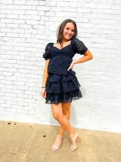 Honeysuckle Rose Boutique Moxie Gingham Chiffon Layered Mini Skirt