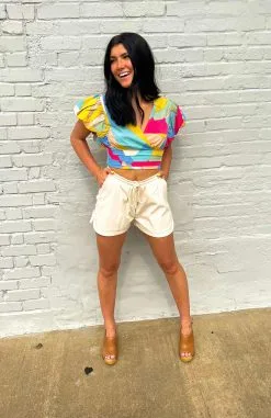 Honeysuckle Rose Boutique Emmi White Faux Leather Shorts