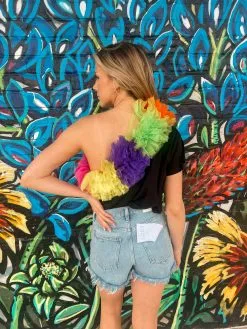 Queen Of Sparkles Queen Of The Party Tulle One Shoulder Top 7 Queen Of Sparkles Queen Of The Party Tulle One Shoulder Top -Skirt Sales Store IMG 7656