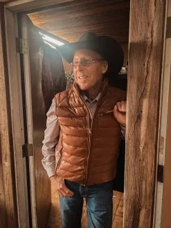 Men's Scully Ribbed Leather Vest