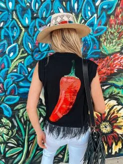 Queen Of Sparkles Caliente Feather Sweater Tank -Skirt Sales Store IMG 8780