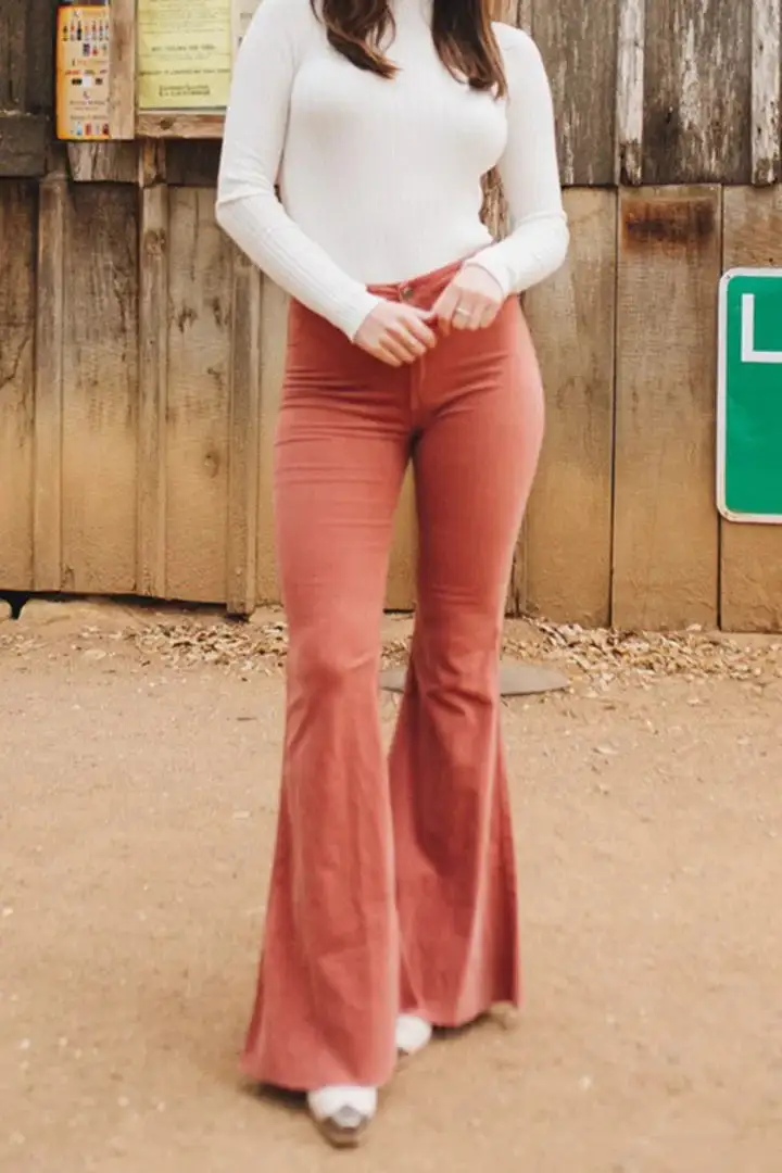 Buddy Love Moonshine High Waisted Flare Corduroy Jean-Rose 3 Buddy Love Moonshine High Waisted Flare Corduroy Jean-Rose