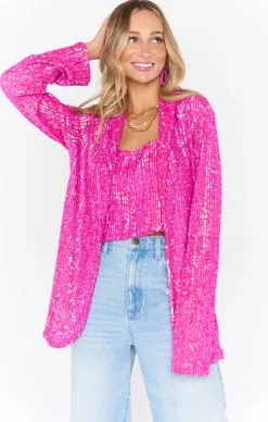 Show Me Your MUMU Dance Blazer Pink Sequin