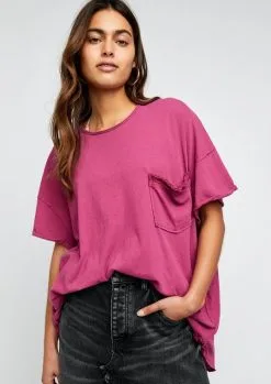 Free People Take It Easy Tee-Plum Lily