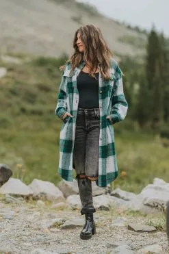 Buddy Love Rocky Plaid Shacket-Green