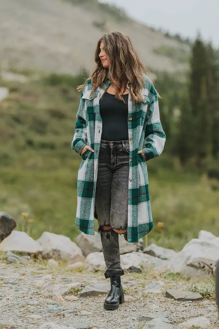 Buddy Love Rocky Plaid Shacket-Green 3 Buddy Love Rocky Plaid Shacket-Green