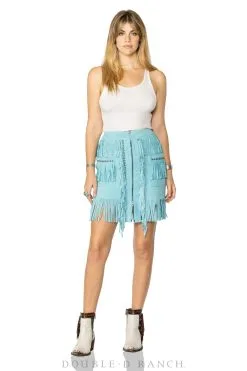 Double D Ranchwear Chaperros Skirt-Turquoise