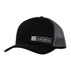 STS Ranchwear Silver And Black Bar Patch Trucker Hat