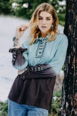 Double D Ranchwear Sky Walk Top-Misty