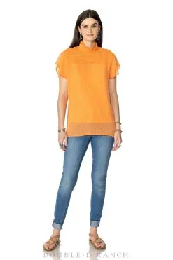 Double D Ranchwear Come Away With Me Top-Tangerine