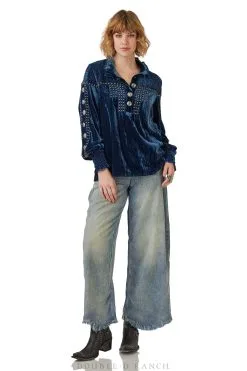 Double D Ranchwear Flat Willow Top-Blue Indigo