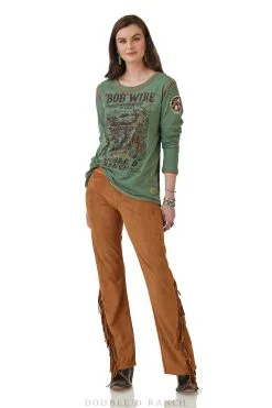 Double D Ranchwear Bob Wire Top-Grarcitas Green