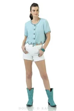 Double D Ranchwear Santa Fe Top-Celestial Sky