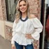 Tasha Polizzi Lavender Blouse - White