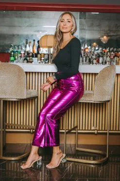 Buddy Love Travolta High Rise Pants-Electric