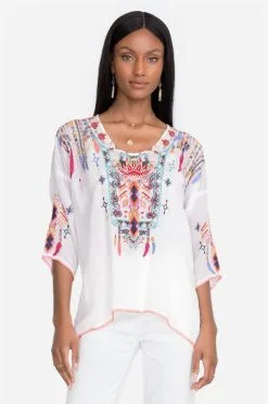 Johnny Was Rangoon Blouse-White