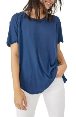 Free People BF Tee-Navy Peony