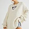 Free People Blue Bell V Neck Sweater-Ivory