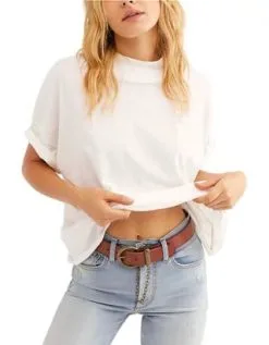 Free People Fearless Tee-Painted White