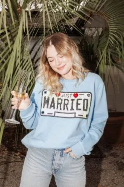Queen Of Sparkles Just Married Crewneck
