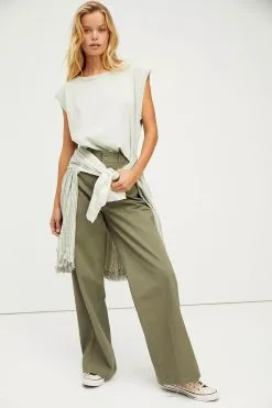 Free People Kasee Muscle Tee-Soda Lime