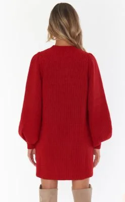 Show Me Your Mumu Dixon Sweater Dress - Red -Skirt Sales Store image 36991753 a707 462c b3fa e59856f8074d
