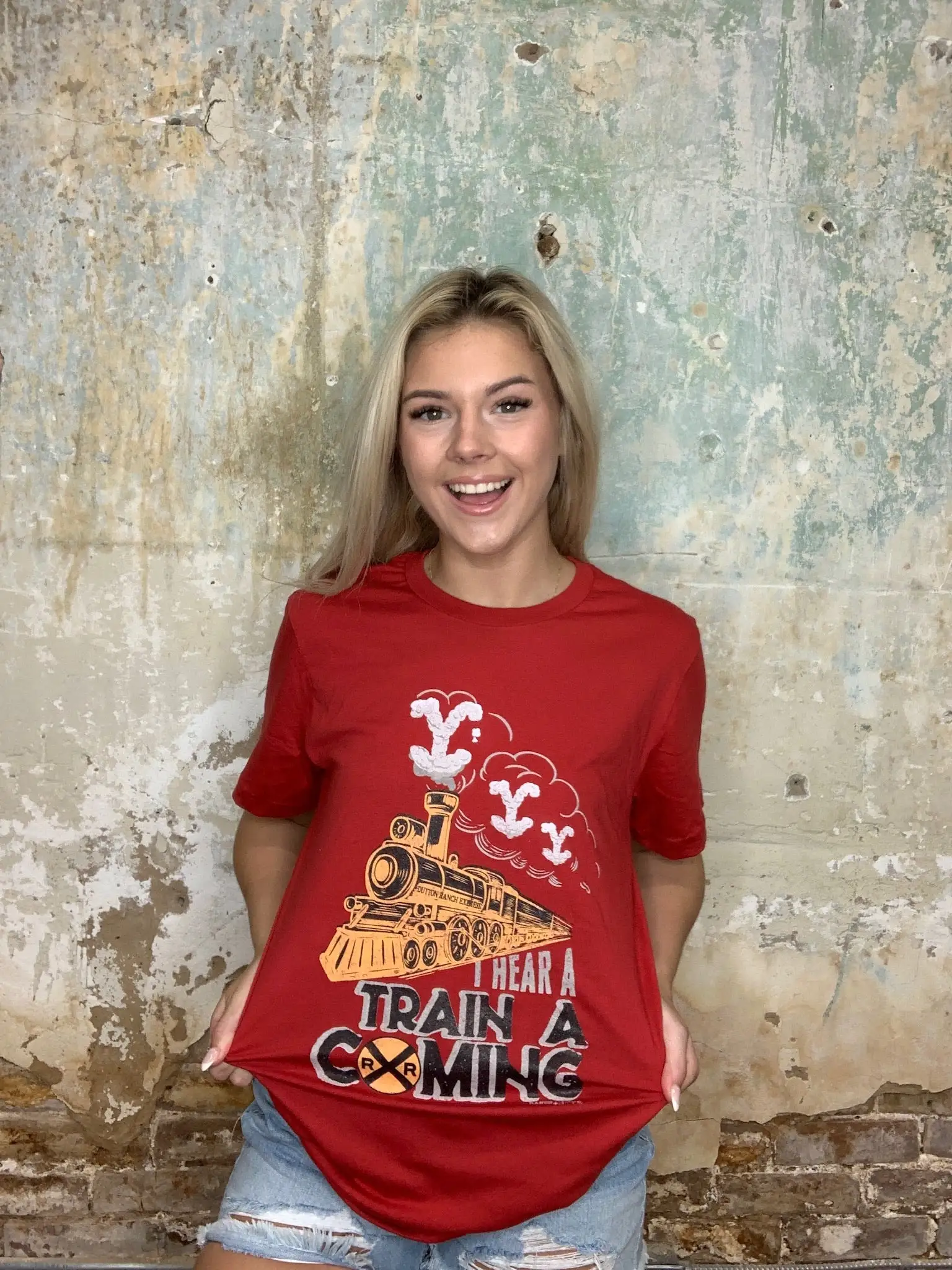 Honeysuckle Rose Boutique I Hear A Train Coming Yellowstone Tee 3 Honeysuckle Rose Boutique I Hear A Train Coming Yellowstone Tee