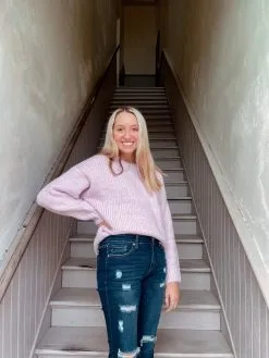 Honeysuckle Rose Boutique Lilac Oversized Sweater