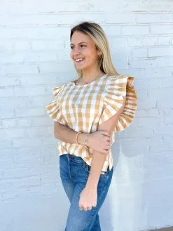 Honeysuckle Rose Boutique Southern Charm Top - Gingham