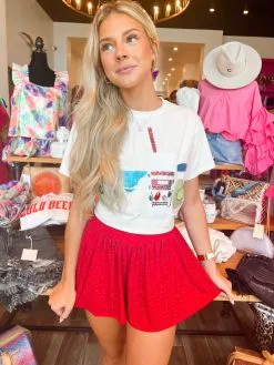 Queen Of Sparkles Red Rhinestone Active Short