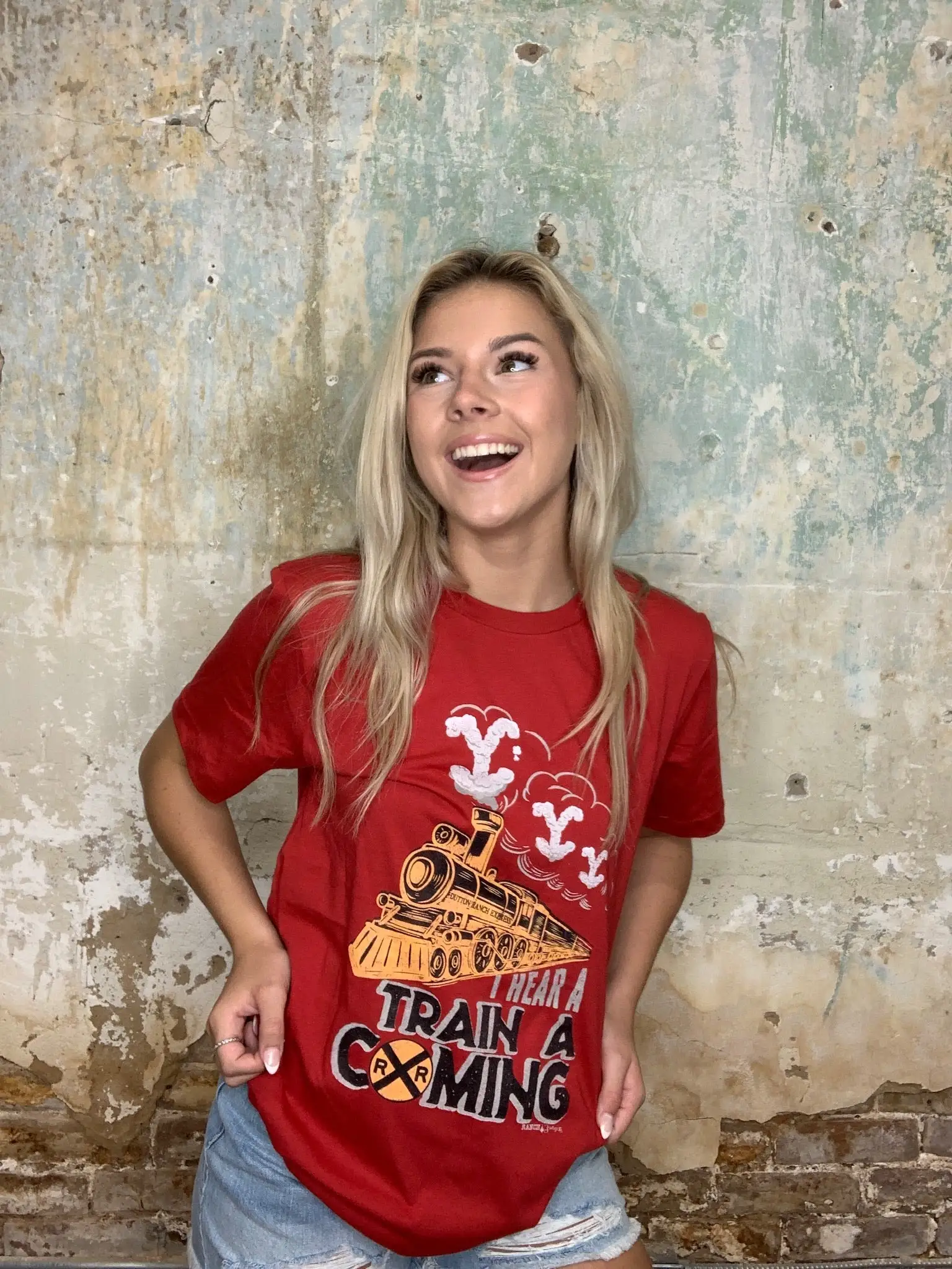 Honeysuckle Rose Boutique I Hear A Train Coming Yellowstone Tee 4 Honeysuckle Rose Boutique I Hear A Train Coming Yellowstone Tee - Image 2